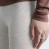 Leggings en maille pointelle