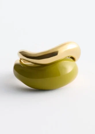 Lot de 2 bagues sculpturales