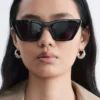 Lunettes de soleil angulaires « œil de chat »