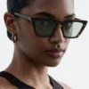 Lunettes de soleil angulaires « œil de chat »