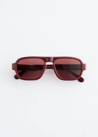 Lunettes de soleil aviateur à monture carrée