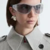 Lunettes de soleil à monture ovale audacieuse