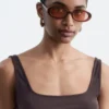 Lunettes de soleil à monture ovale fine