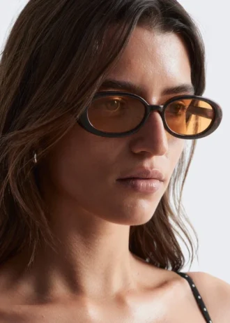 Lunettes de soleil à monture ovale fine