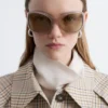 Lunettes de soleil à monture ovale oversize