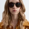 Lunettes de soleil à monture ronde classique