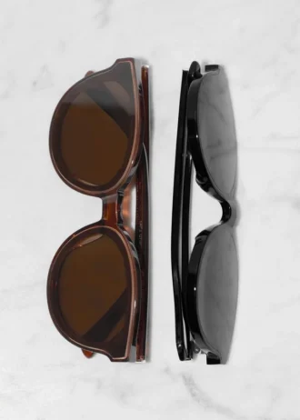 Lunettes de soleil à monture ronde en acétate