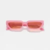 Lunettes de soleil à monture étroite en acétate