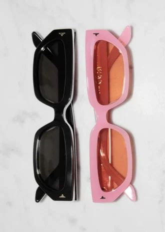 Lunettes de soleil à monture étroite en acétate