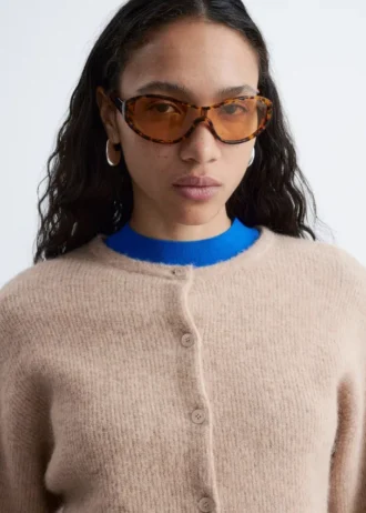 Lunettes de soleil ovales en acétate