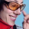 Lunettes de soleil ovales en acétate
