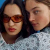 Lunettes de soleil ovales en acétate