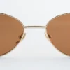 Lunettes de soleil ovales à monture métallique