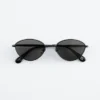 Lunettes de soleil ovales à monture métallique