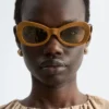 Lunettes de soleil ovales « œil de chat »