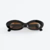 Lunettes de soleil ovales sculptées