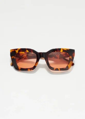 Lunettes de soleil rectangulaires à monture en acétate