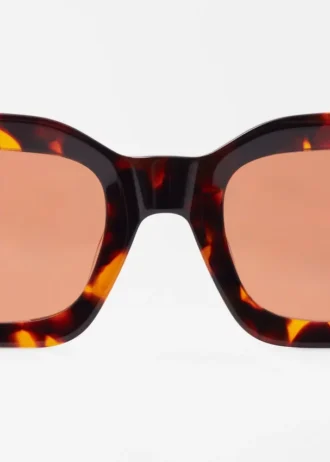 Lunettes de soleil rectangulaires à monture en acétate