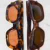 Lunettes de soleil rectangulaires à monture en acétate