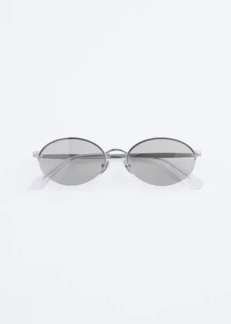 Lunettes de soleil rondes à monture métallique