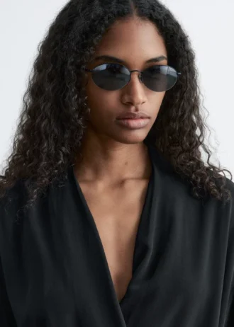 Lunettes de soleil rondes à monture métallique