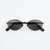 Lunettes de soleil rondes à monture métallique