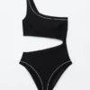 Maillot de bain asymétrique à découpe