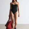 Maillot de bain à bordures contrastées