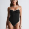 Maillot de bain à bordures contrastées