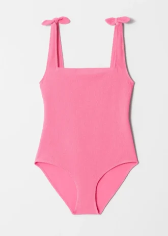 Maillot de bain texturé à nœuds papillon