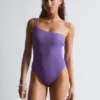 Maillot de bain texturé à une seule bretelle