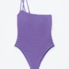 Maillot de bain texturé à une seule bretelle