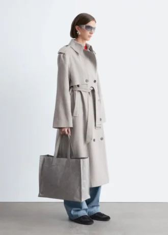 manteau en coton et laine avec ceinture nouer 2 330x462 - Manteau en coton et laine avec ceinture &agrave; nouer