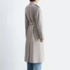 Manteau en coton et laine avec ceinture à nouer