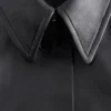 Manteau en cuir avec ceinture à nouer
