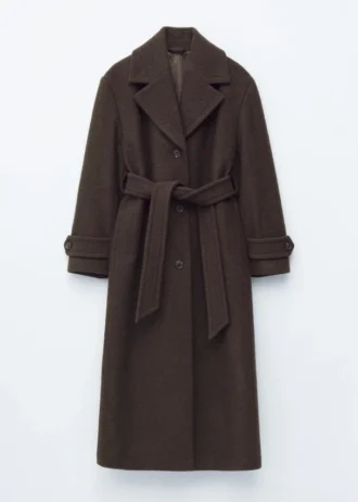 Manteau en laine avec ceinture à nouer