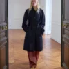 Manteau en laine avec ceinture à nouer