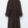 Manteau en laine avec ceinture à nouer