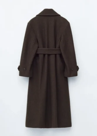 Manteau en laine avec ceinture à nouer