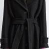 Manteau en laine avec ceinture à nouer