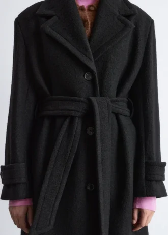 Manteau en laine avec ceinture à nouer