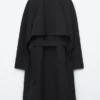 Manteau en laine avec ceinture à nouer