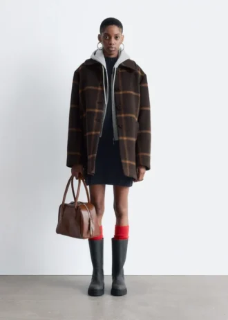 Manteau en laine coupe trapèze