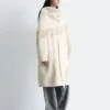 Manteau en laine à franges