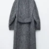 Manteau en laine mélangée brossée
