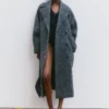 Manteau en laine mélangée brossée