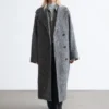 Manteau en laine mélangée brossée