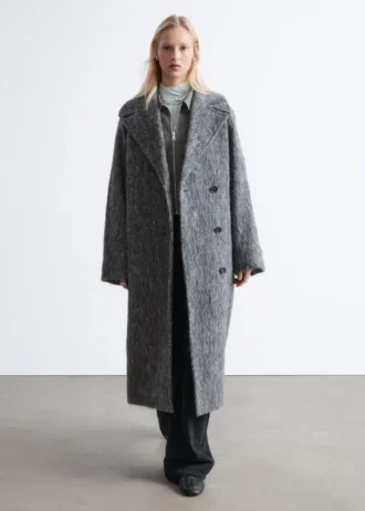 Manteau en laine mélangée brossée
