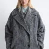 Manteau en laine mélangée brossée