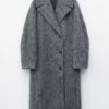 Manteau en laine mélangée brossée